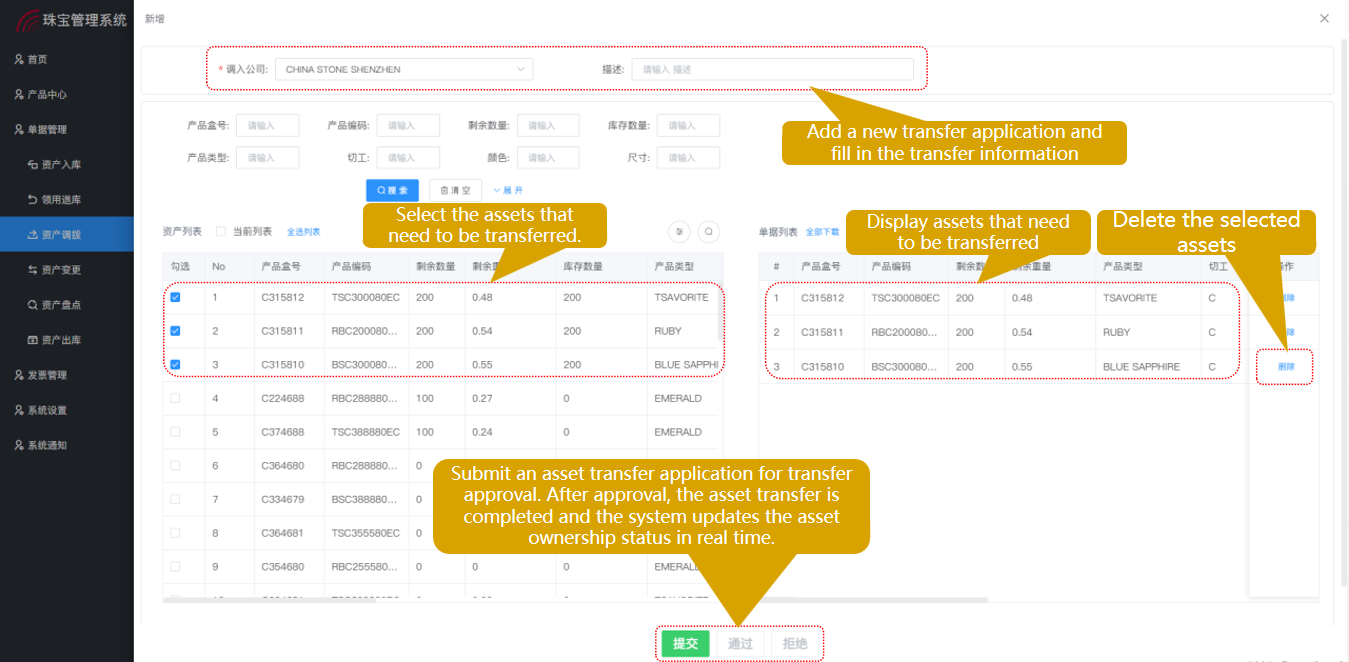 Asset transfer