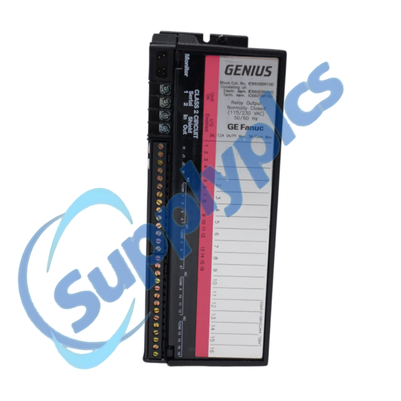 GE Fanuc IC660BBR100 Genius I/O 16-Point Sidaa Kala Dhowrka Relay Output Block