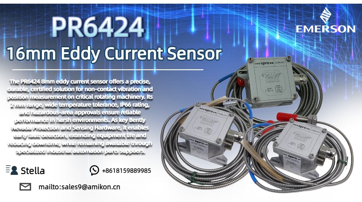 PR6424 8mm Eddy Current Sensor – Precision Non-Contact Measurement for Critical Turbomachinery Monitoring