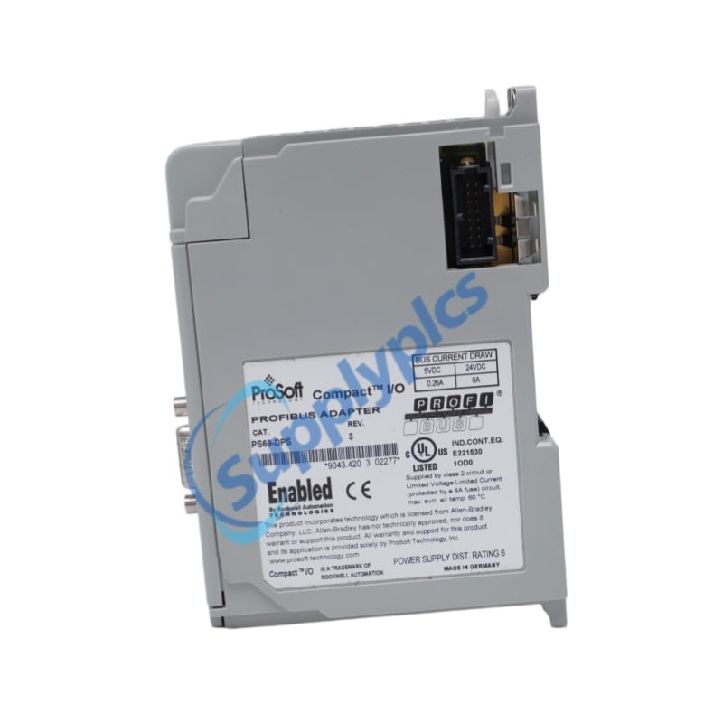 ماژول ارتباطی پروتکل Profibus DP Slave برای پلتفرم‌های CompactLogix یا MicroLogix شرکت PROSOFT، مدل PS69-DPS، اصلی و نو