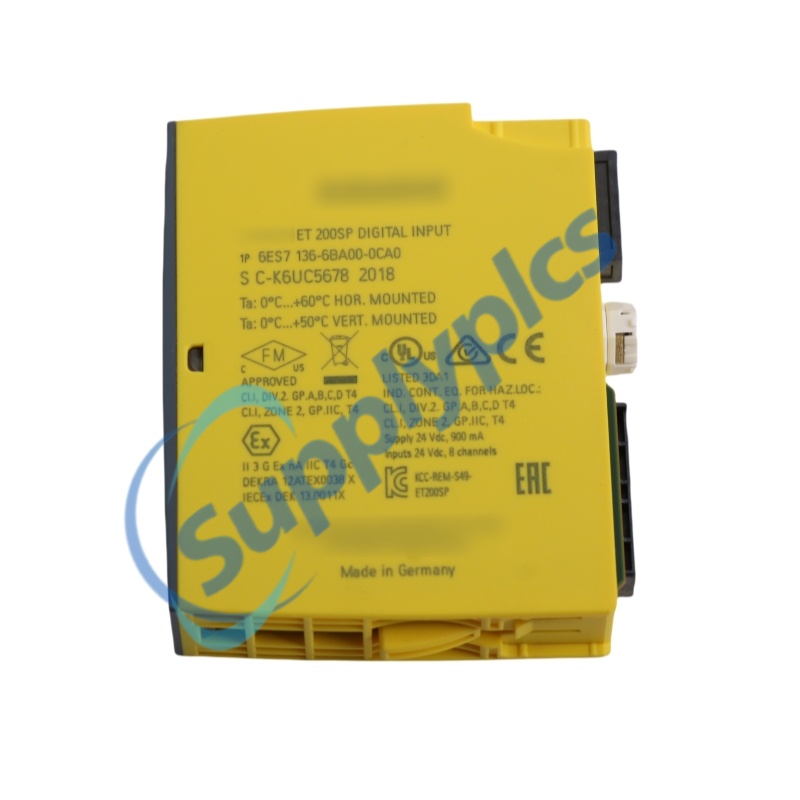 SIEMENS SIMATIC ET 200SP 6ES7136-6BA00-0CA0 F-DI 8x24 V DC HF Fail-safe Input Module | Original New