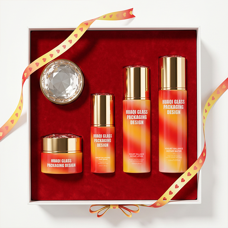 Iridescent Craft Glass Skincare Bottle for Lotion & Serum