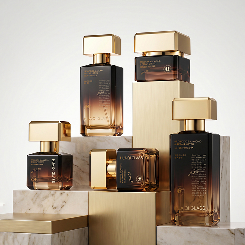 Bulk Custom Cosmetic Glass Skincare Packaging Bottles