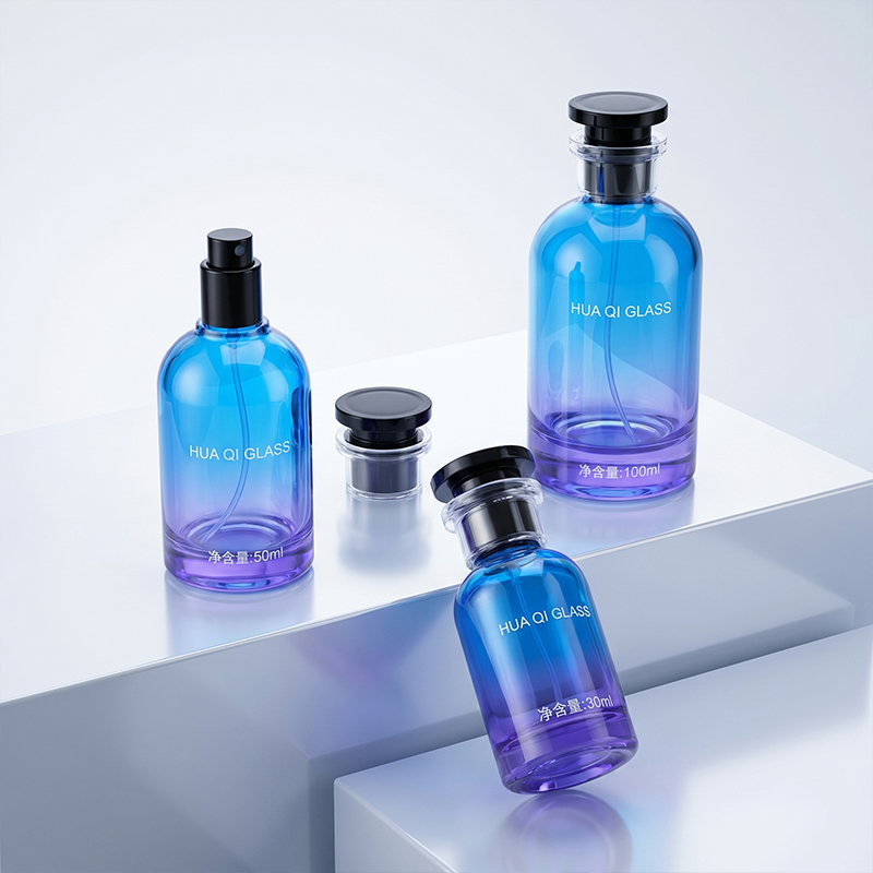 Gradient Color Glass Perfume Bottle Elegant Empty Fragrance Bottle