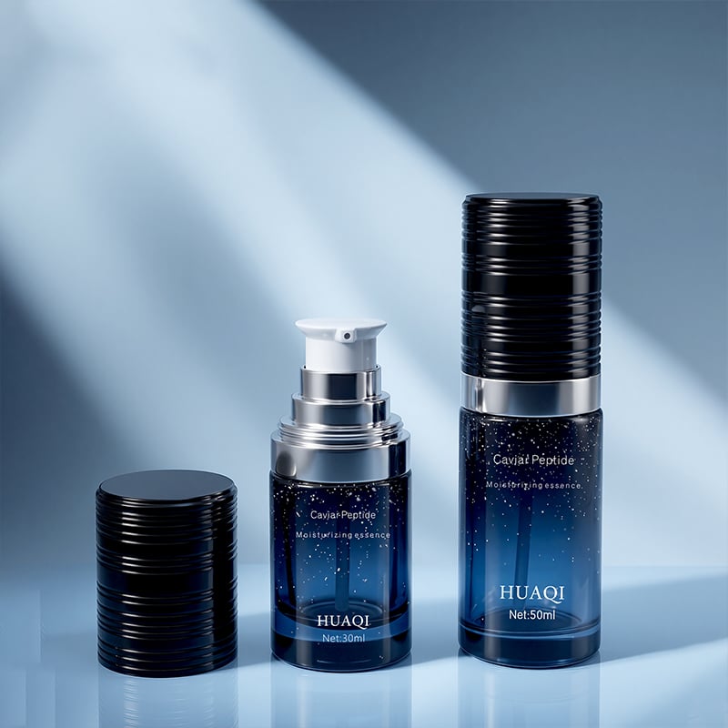 30-100ml Glass Skincare Bottle Set with Pump & Dropper