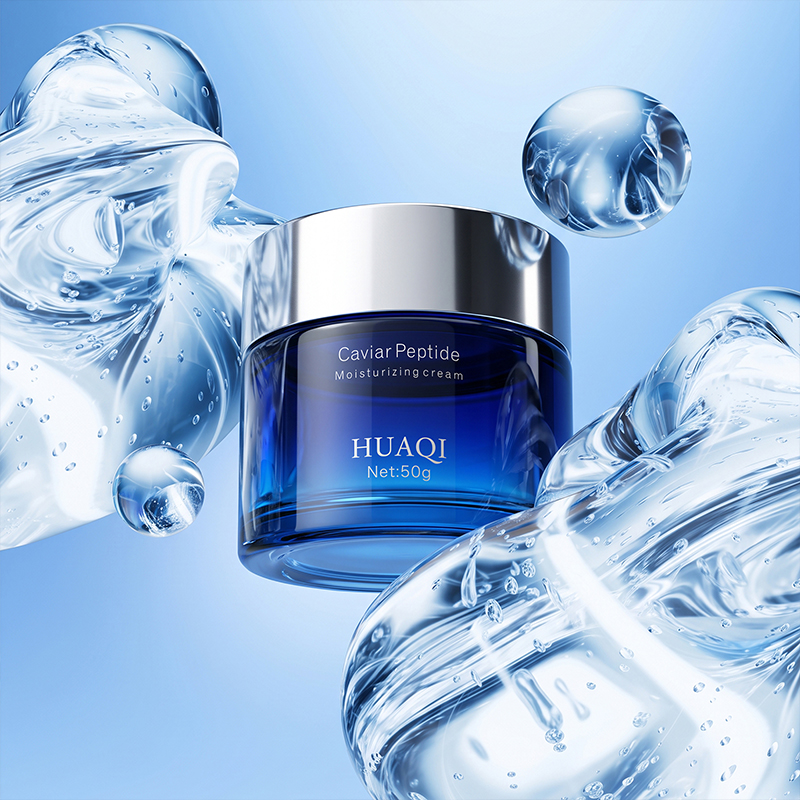 Custom Printed Gradient Blue Glass Skincare Containers