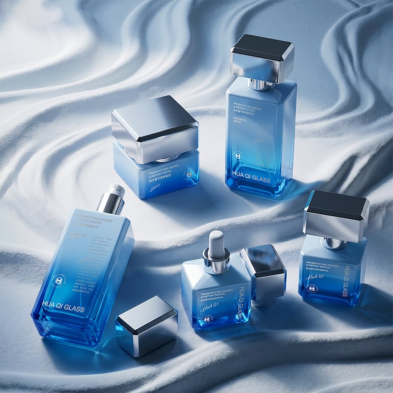 Skincare Glass Bottle Custom Logo Empty Cosmetic Packaging Containers Bulk Supplier