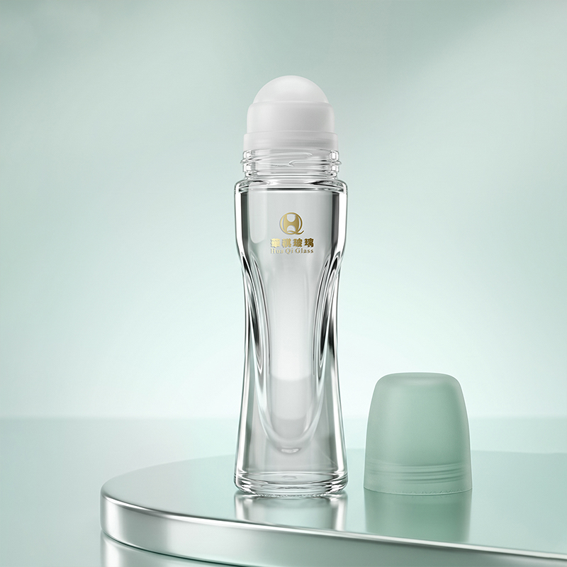 Clear Transparent Glass Roll On Bottle Gold Silver Metal Roller Ball For Perfume