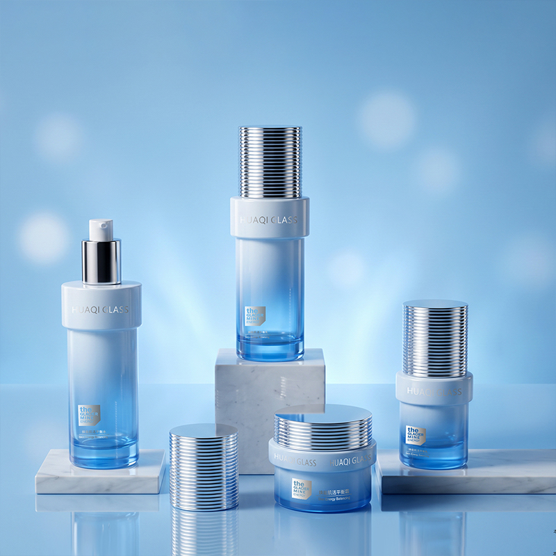 Custom Printed Empty Lotion Glass Packaging Bottle