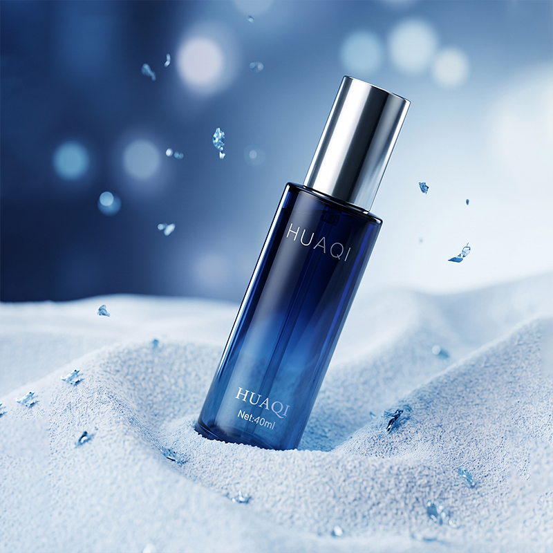 Custom Printed Gradient Blue Glass Skincare Containers