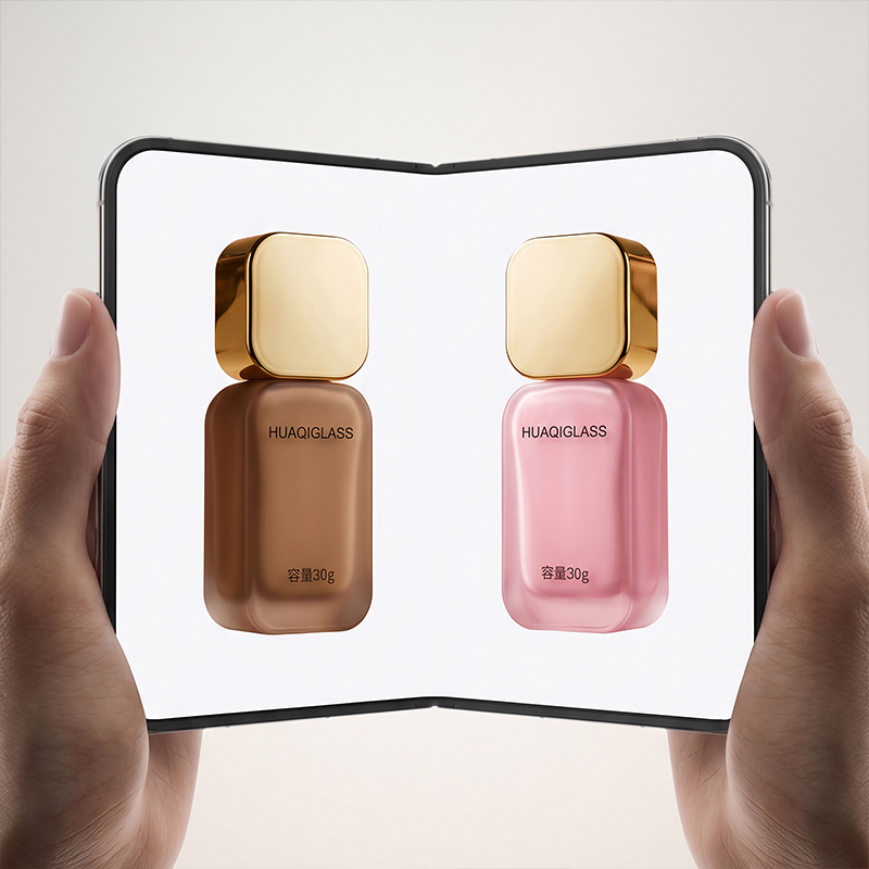 Glass Liquid Foundation Bottle Elegant 30g