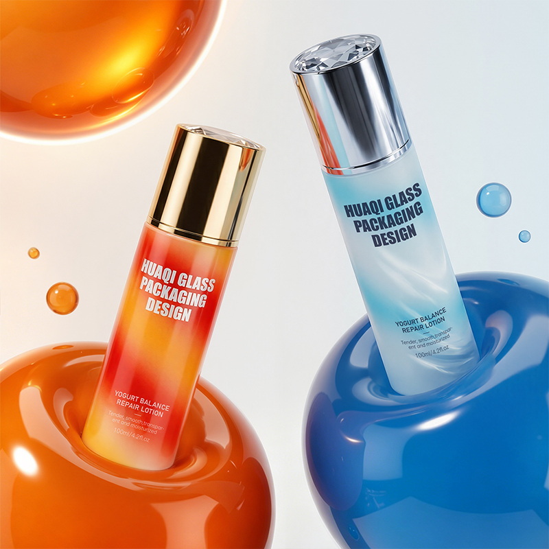 Iridescent Craft Glass Skincare Bottle for Lotion & Serum