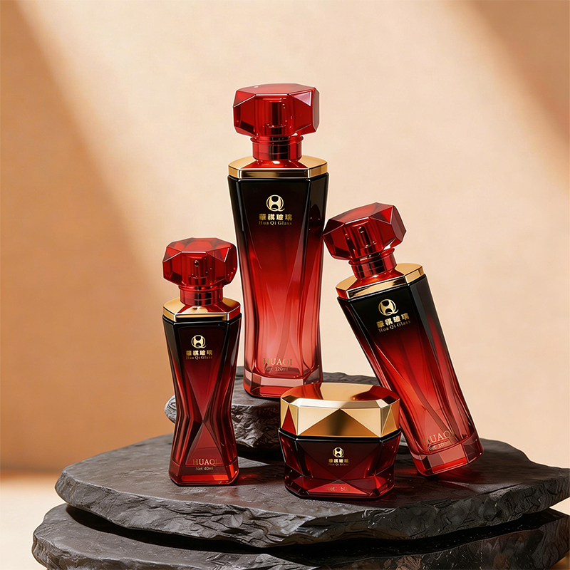 Irregular Shape Glass Bottle Jar Packaging Set