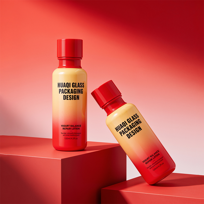 Custom Vibrant Modern Color Glass Skincare Packaging Set