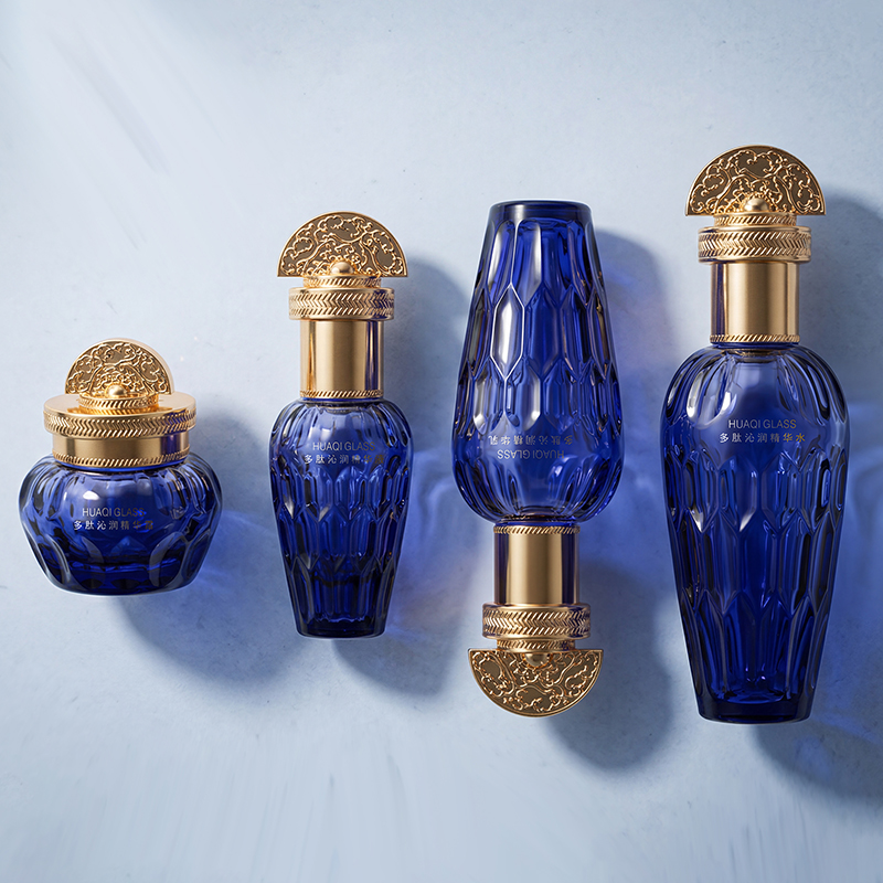 Premium Ice Crack Lacquer Glass Skincare Bottle Set