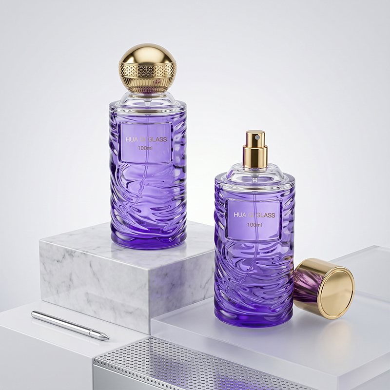 Gradient Color Glass Perfume Bottle Elegant Empty Fragrance Bottle