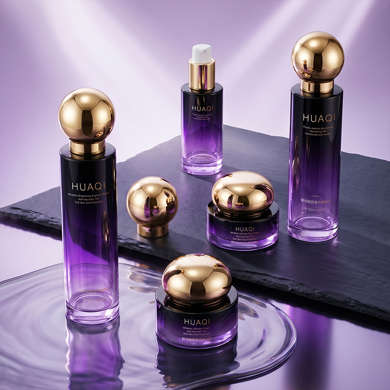 Luxury Pink Gradient Glass Lotion Toner Bottle