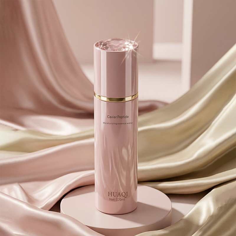 Luxury Refillable Electroplated Pink Glass Bottle