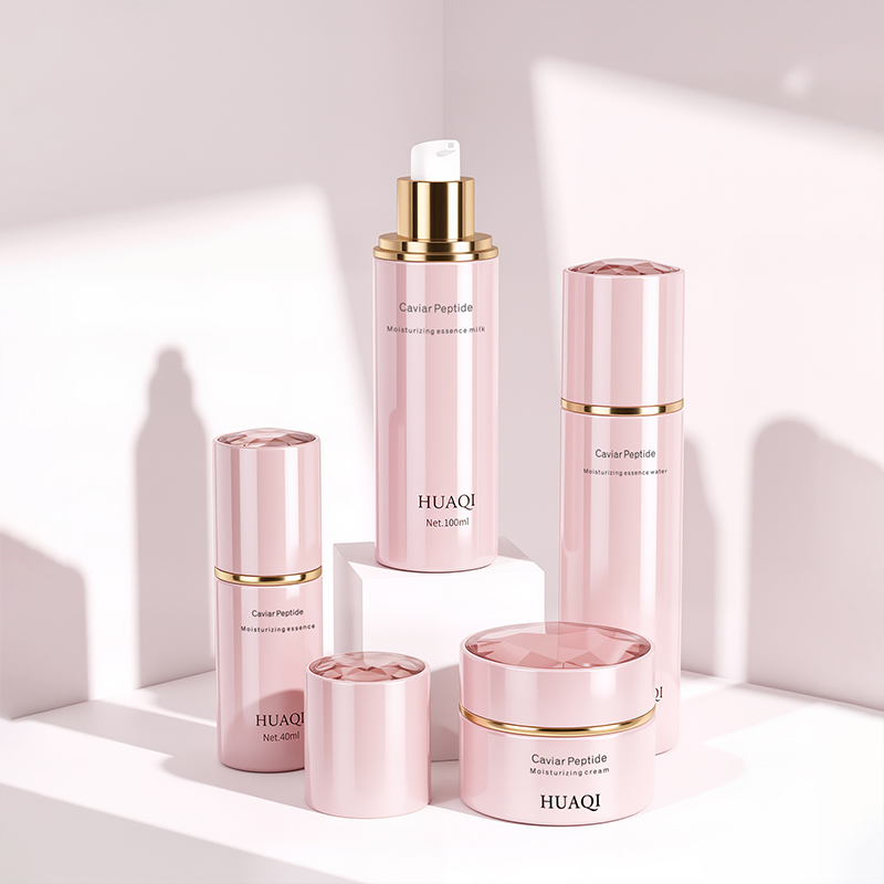 Luxury Refillable Electroplated Pink Glass Bottle