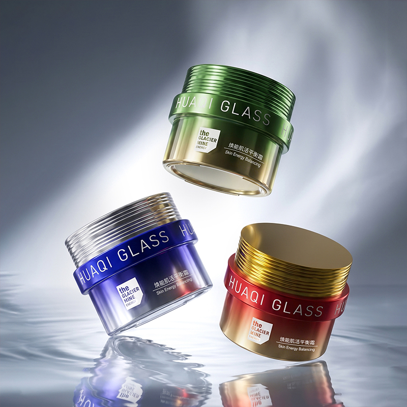 New Arrival Designer Style Luxury Glass Skincare Bottle Set for Skincare Serums Lotions
