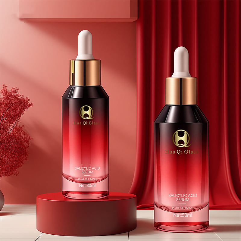 Skincare serum glass dropper bottle