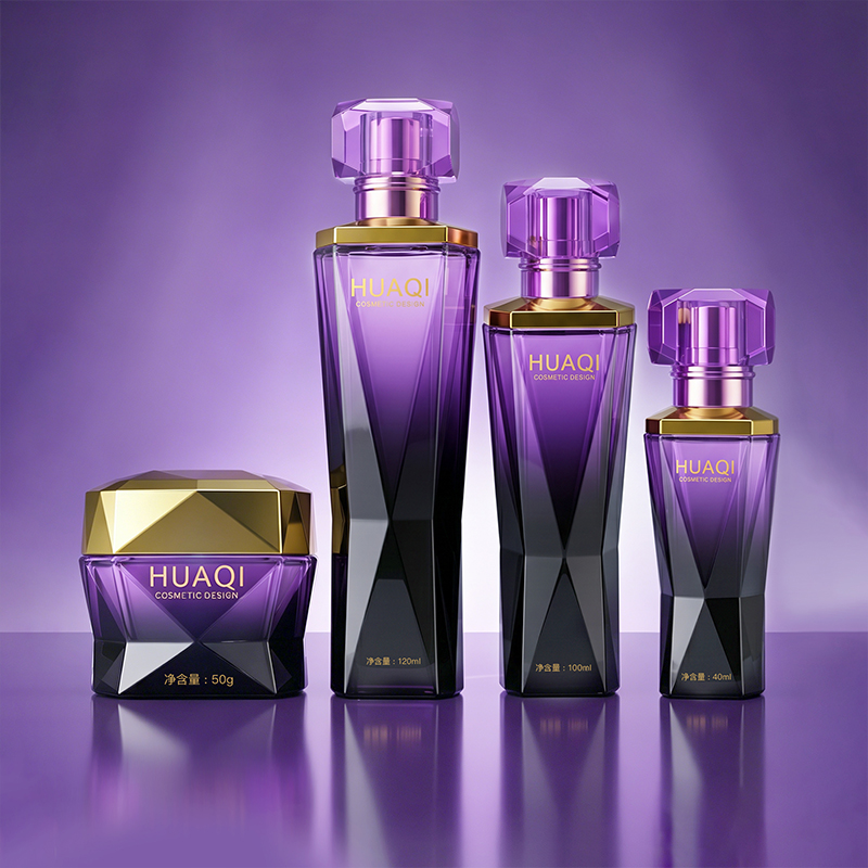 Premium Irregular Shape Glass Bottle Set  for Lotion Cream Essence