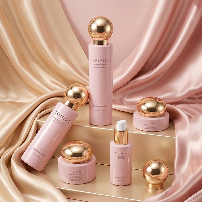 Luxury Pink Gradient Glass Lotion Toner Bottle