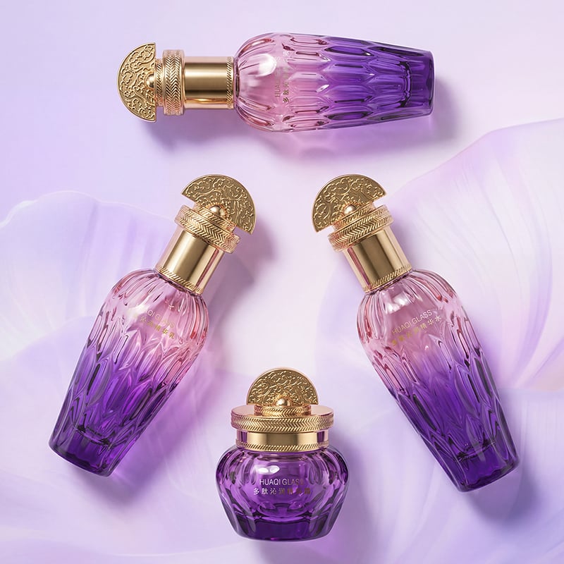Premium Ice Crack Lacquer Glass Skincare Bottle Set