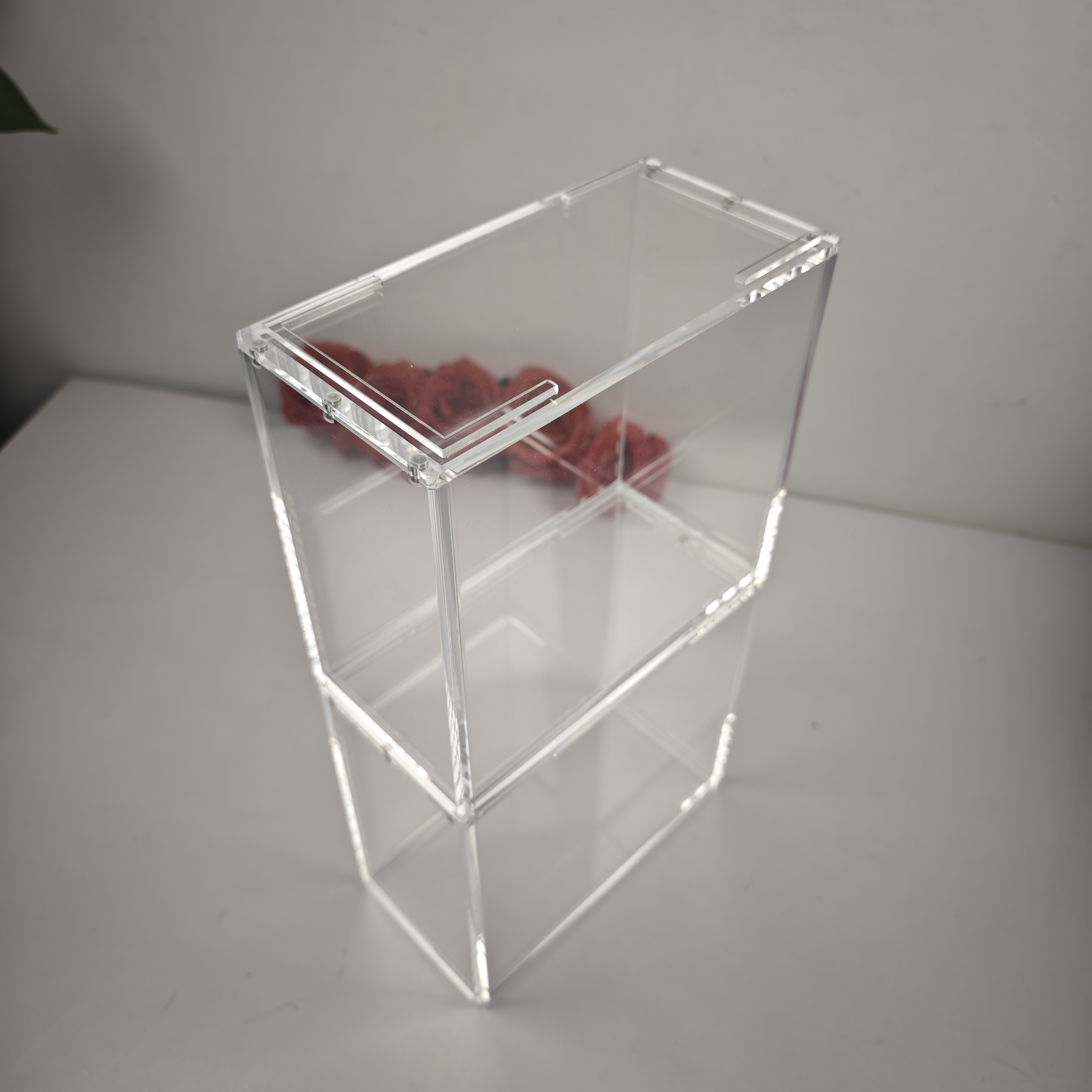 Acrylic Clear Magnetic Case Box Stackable 8mm+5mm Thick Magnetic Closure Booster Box Compatible with Pkmn Booster Box Case