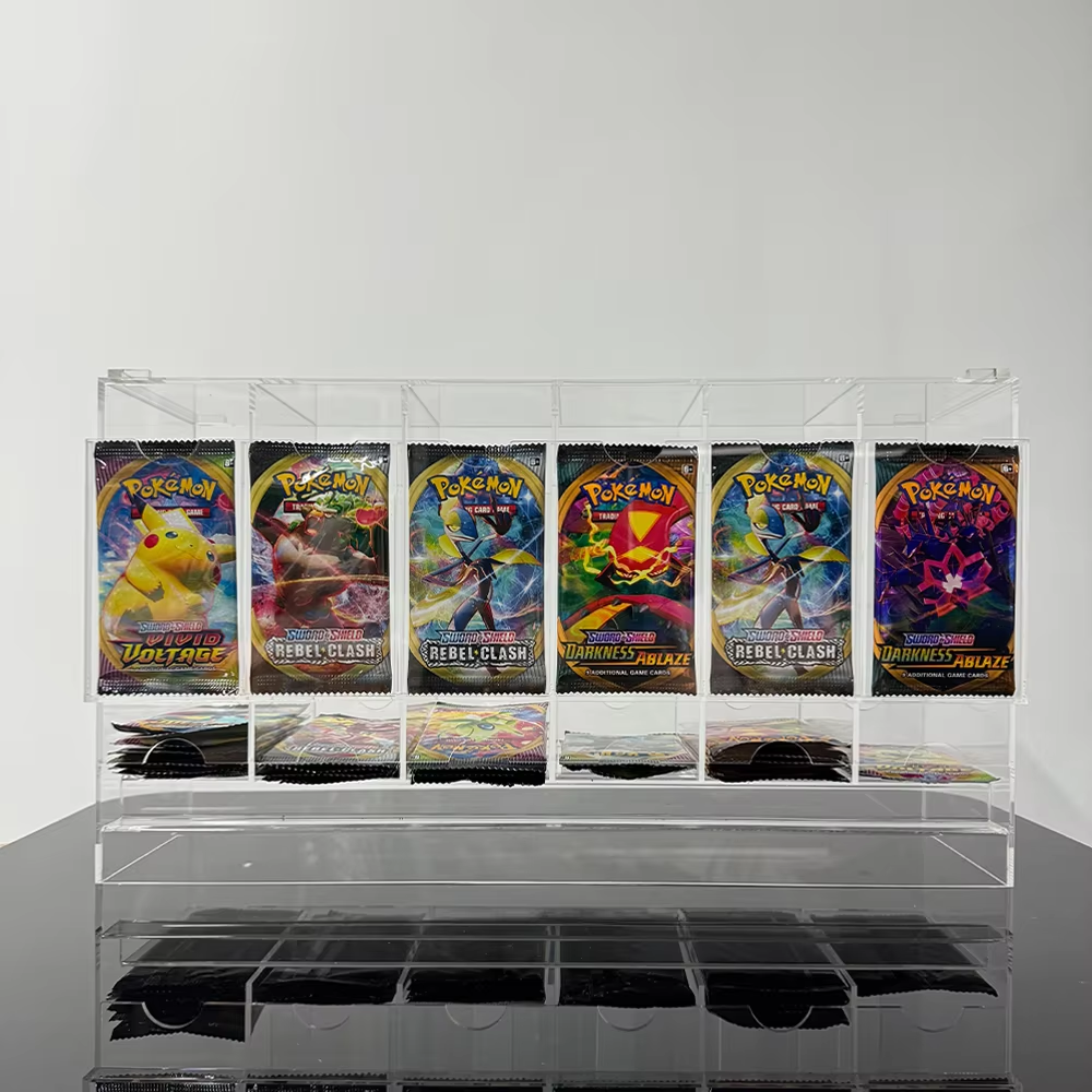 Acrylic 6 Slot Booster Pack Dispenser for Pokemom card Display