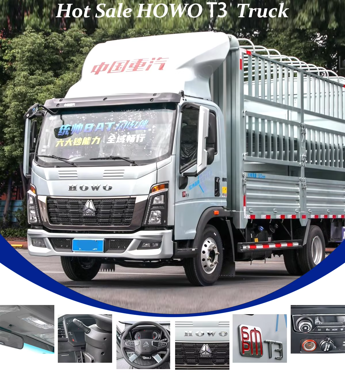 HOWO Trucks Diesel Box Mini Van Cargo Trucks New diesel Light Cargo Truck In Ghana factory