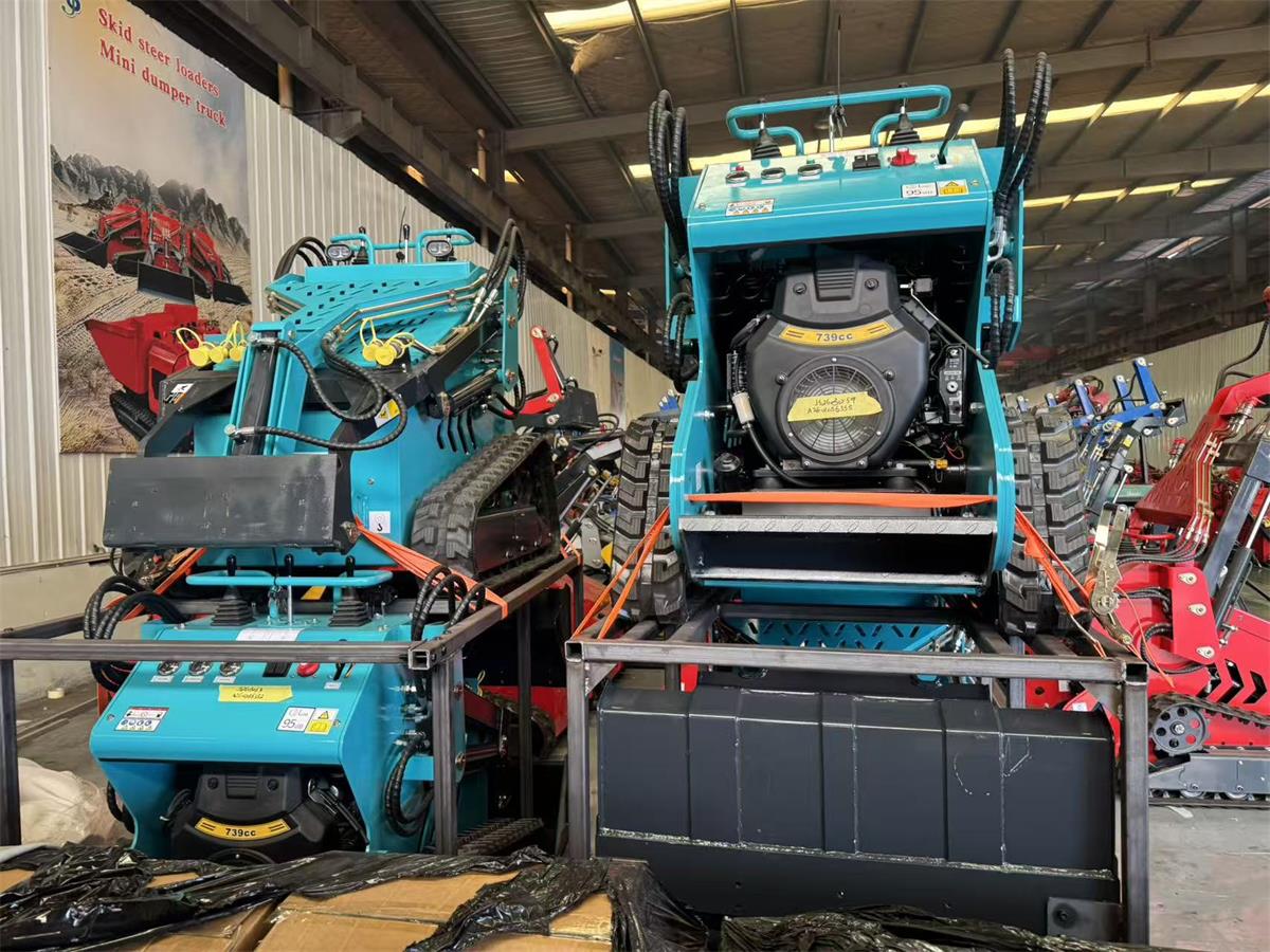 Four Skid Steer Loaders Being Prepared for Shipment to Italy