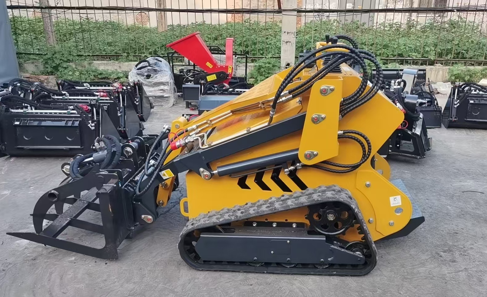 A customized skid steer loader is ready to be sent to the United States