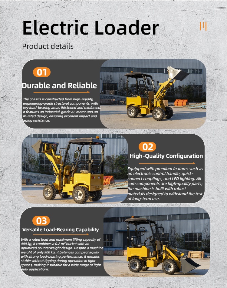 new free shipping premium quality 04 ton electric loader high efficient yellow low price good quality good sale-0