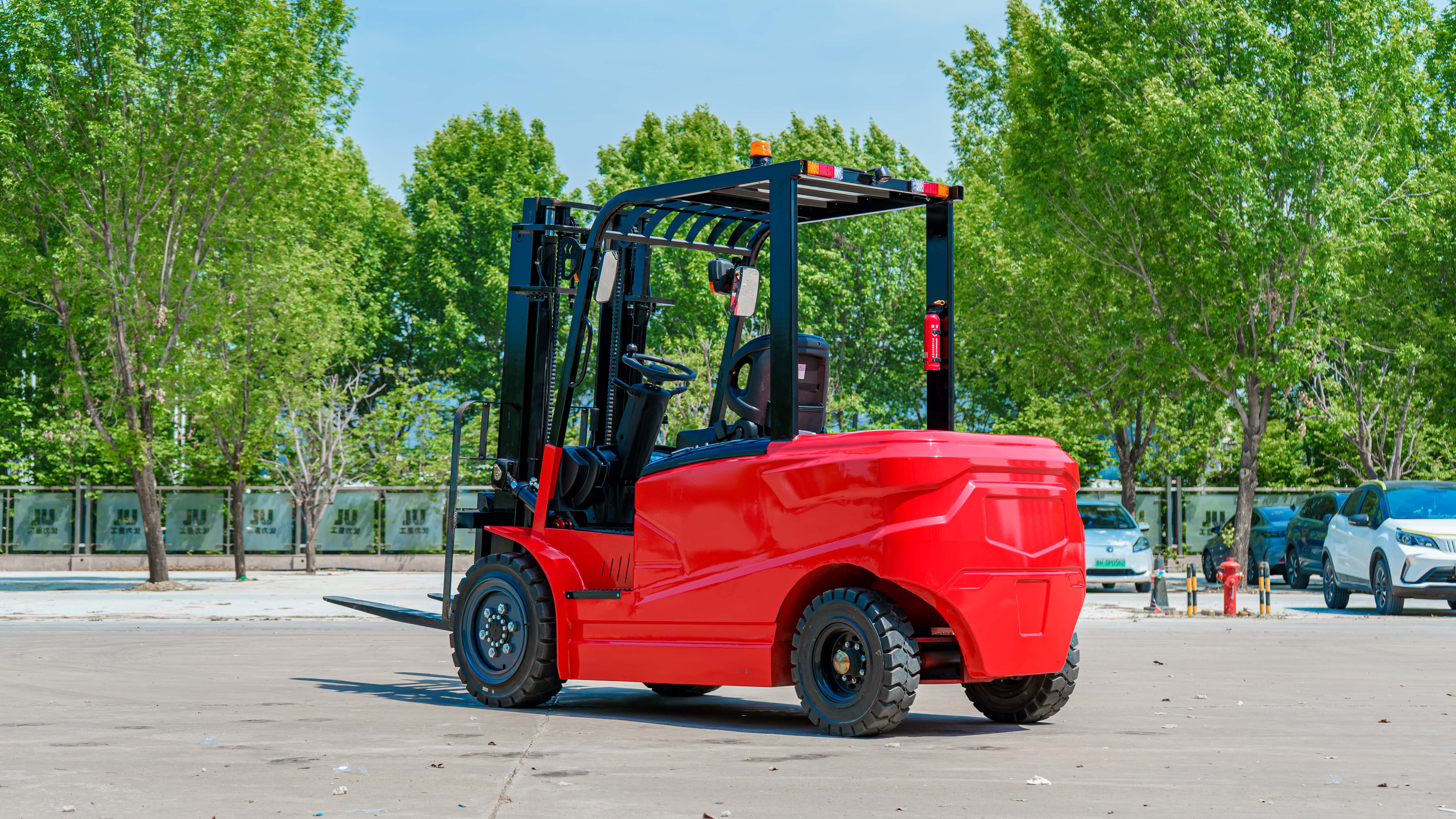Röda elektriska gaffeltruckar på 3,5 ton till billigt pris – utmärkt värde, billigast pris, bäst kraft per kostnadspris!