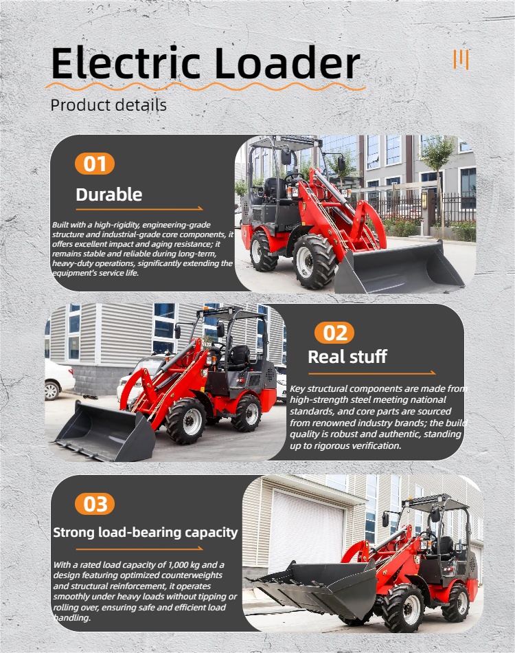 1 ton red low prices best quality electric loaders best powerful cheap price best efficient zero emission for sale-0