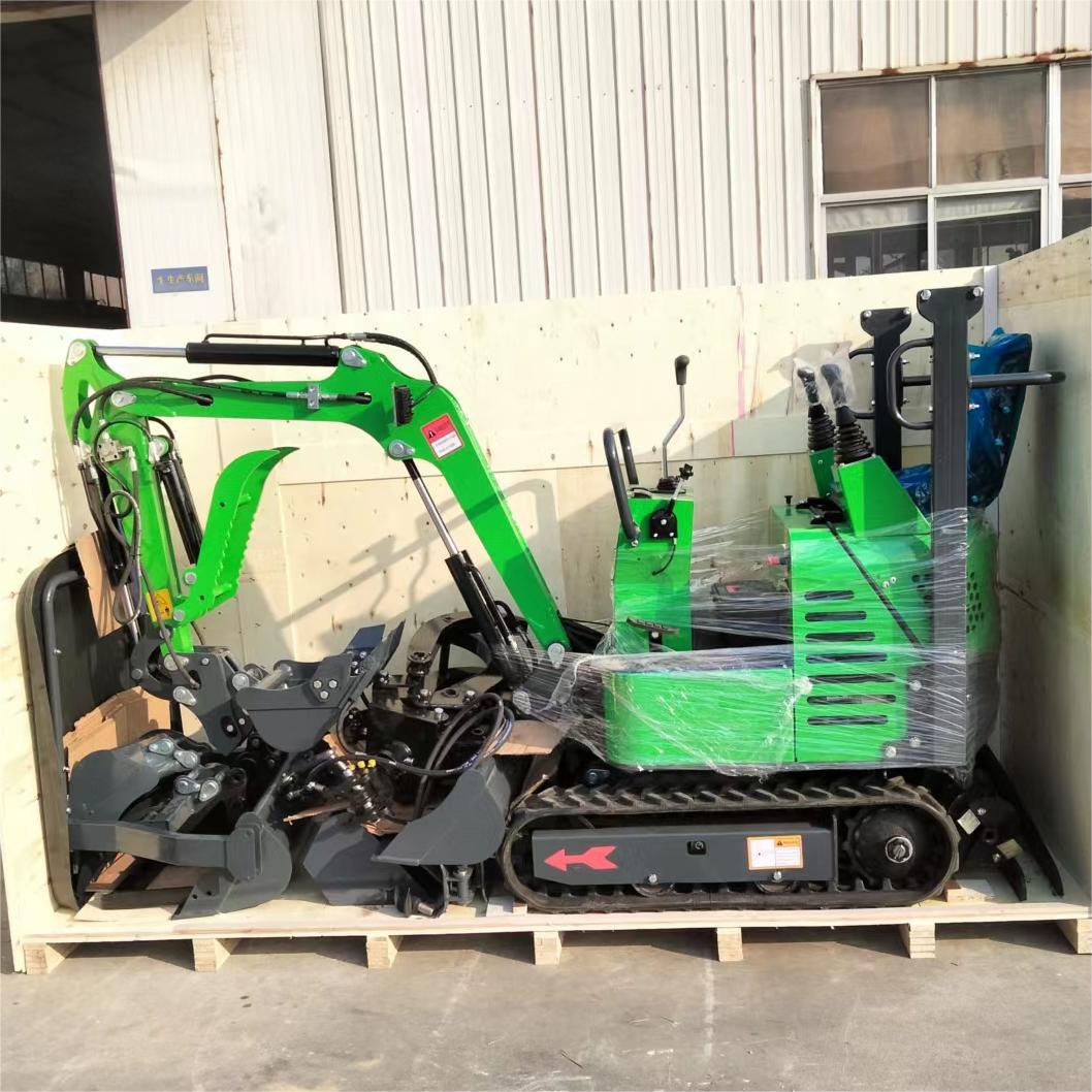 Mini Excavator 1.2 Ton Crawler Digger Machine Hydraulic Bucket Dozer Blade for Farm Orchard Trench Digging Work
