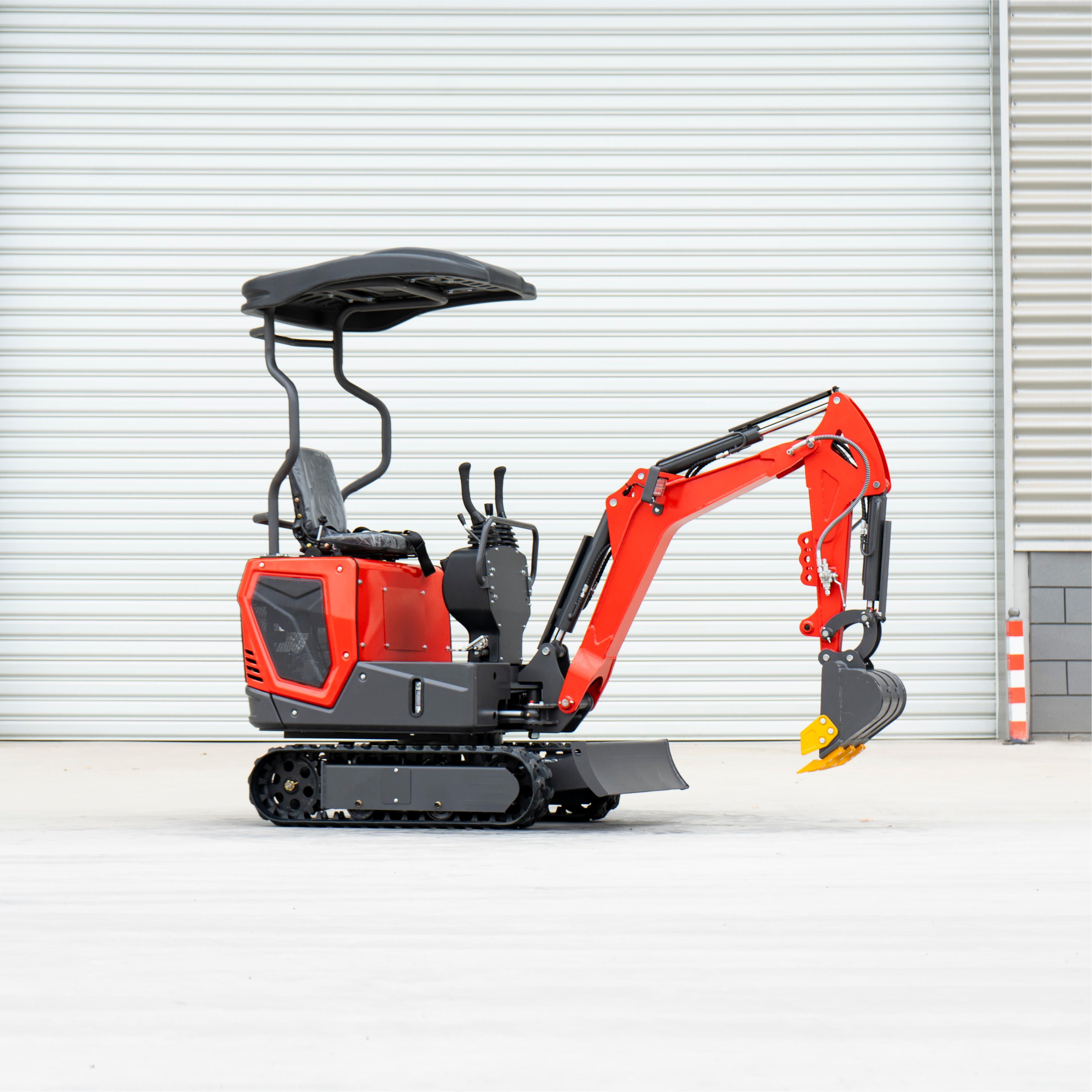 WY12 1.2Ton Mini Best Powerful Excavator with Side Swing Boom Red High Quality Best Efficient Best Sale