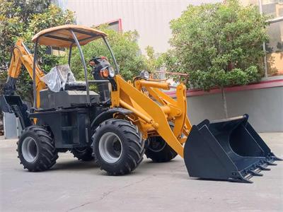 Een backhoe loader verzonden naar de Verenigde Staten