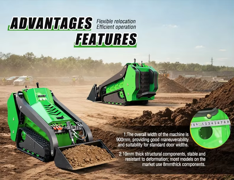 epa diesel crawler skid steer loader electric start compact skid steer loader for sale -6