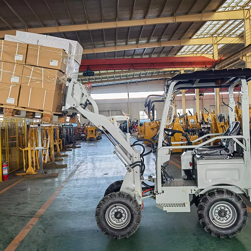 free shipping high efficiency four wheel drive electric loader self loading mini tractors with front end loader-1