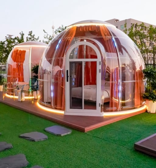 Panoramic Bubble Tents: Starry Hotel Domes for Outdoor Glamping & Indoor Trade Shows
