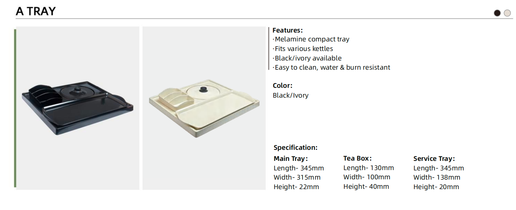 A Tray details