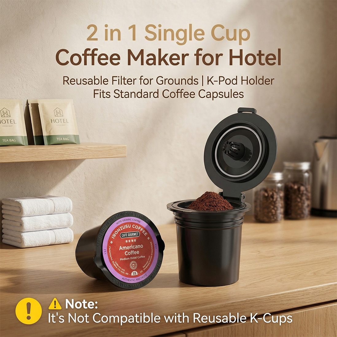 kc201 3 in 1 single serve coffee maker for k cup pods ground coffee tea-3