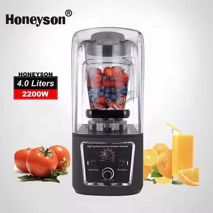 Honeyson Комерциски мешалник за кафеа висок квалитет 2200W мешалник за храна безбеден за звук мелач за лед фабрика продажба
