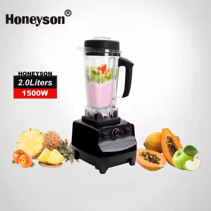 Commercial Heavy Duty Blender with Six-Leaf Stainless Steel Blade  Electric Smoothie Food Juicer 2L Jar 1500W Power HS-766M