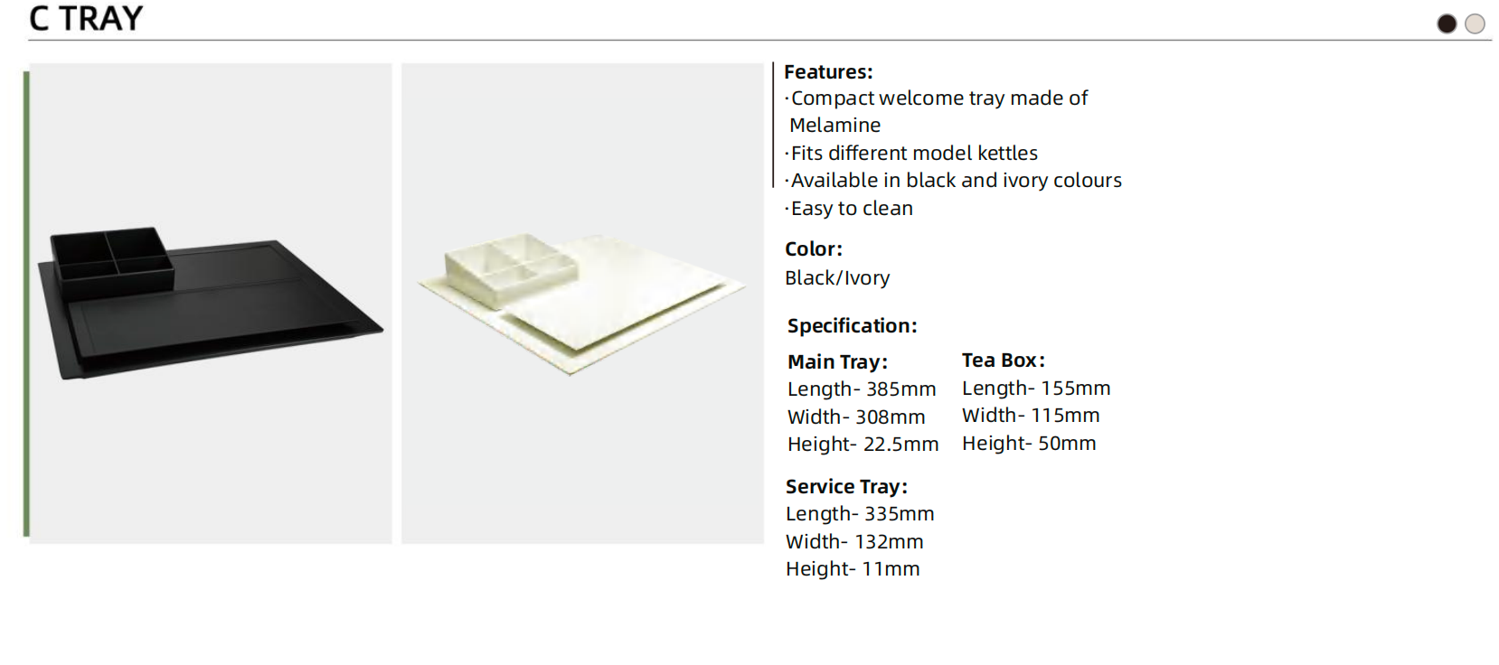 C Tray details