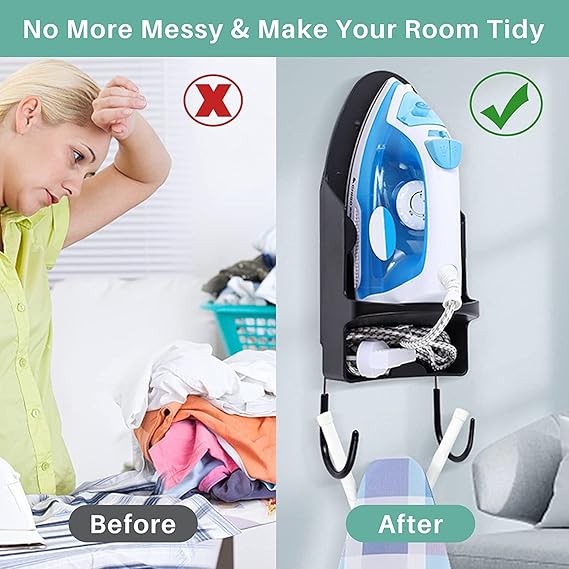 Iron Board Holder Wall Mount Iron Board Hanger with Heat Resistant Iron Rack and Hooks for Ironing Board IB02-5 factory