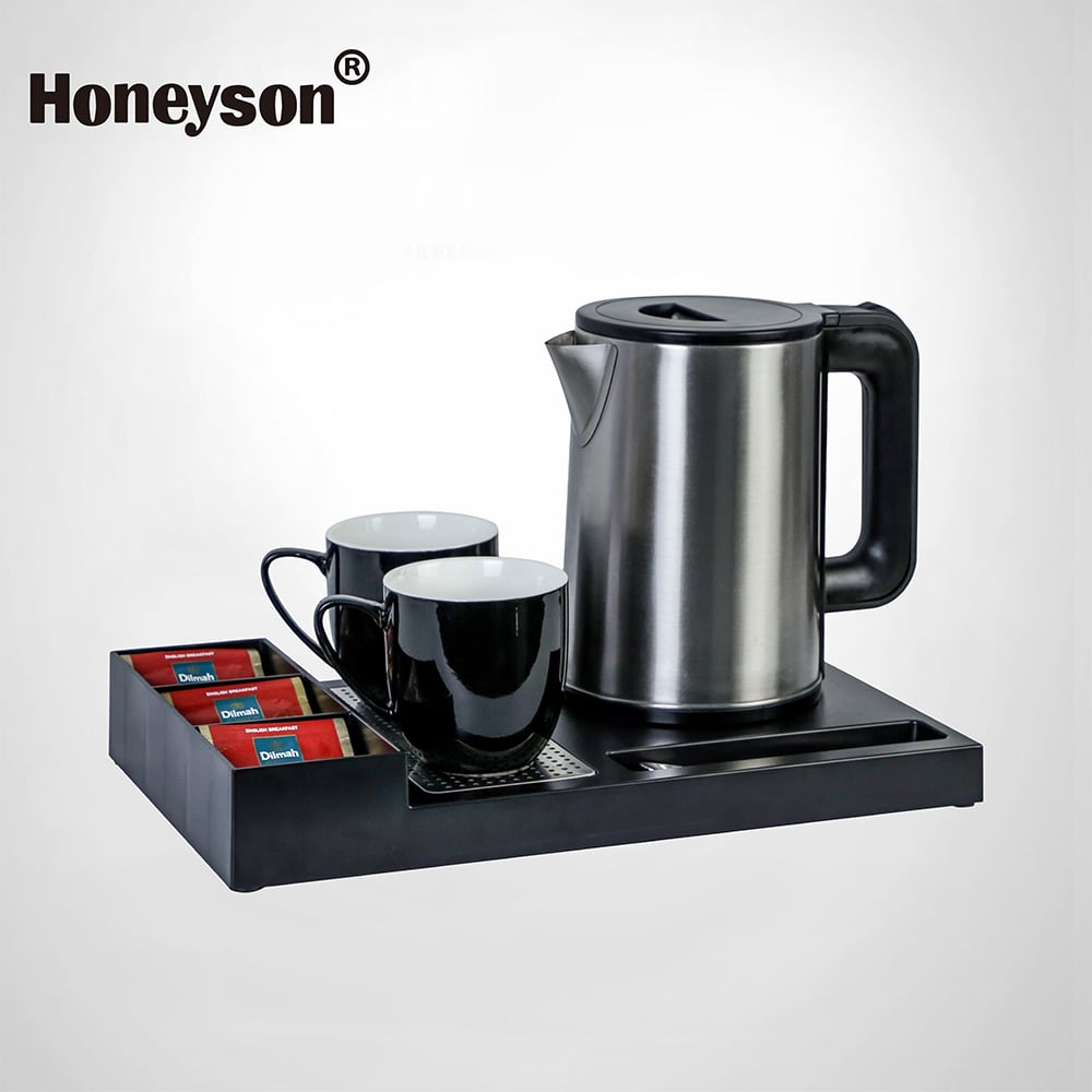 Hotel Guestroom Kettle Set with ABS Tray, 1.0L capacity, 304S/S Kettle, P-K108