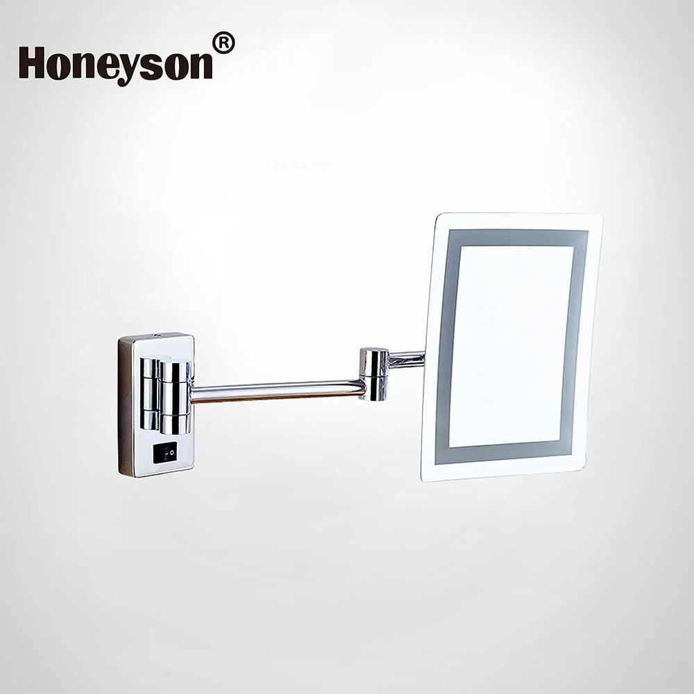 Luxury Copper Hotel Bathroom Makeup Mirror With LED Light,HS-559